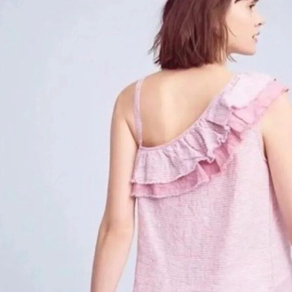 ANTHROPOLOGIE women’s Holding Horses Ruffled Linen Top Small - Picture 2 of 5